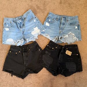 4 pairs Levi jean shorts